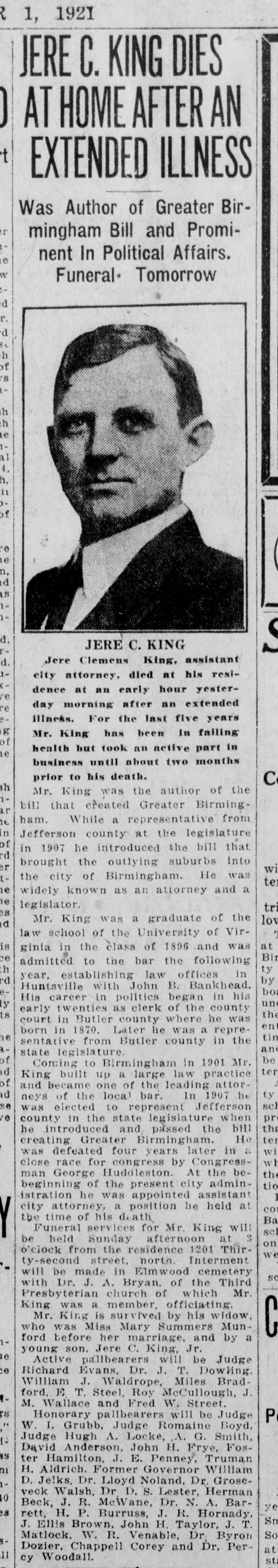 Jere C. King obituary